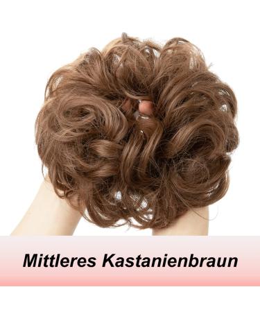 JJStar Large Dutt Hair Part with Rubber Band - Messy Bun & Ponytail Hair Extensions for Women - Chestnut Brown - Buy Online on GoSupps.com