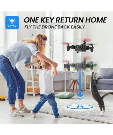 Holy Stone HS190 Foldable Mini Nano RC Drone for Kids - Portable Pocket Quadcopter with Altitude Hold, 3D Flips, Headless Mode - Easy to Fly for Beginners - Black - Buy Online on GoSupps.com