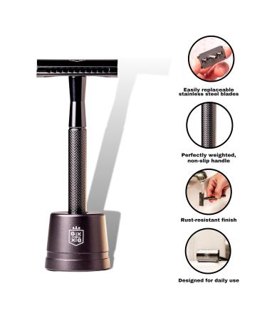 Excalibur Premium Double-Edge Safety Razor for Men | 5 Platinum Blades & Stand | Perfect Shave - Buy Internationally - Buy Online on GoSupps.com