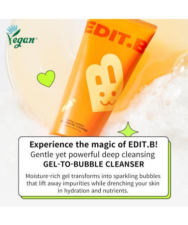 EDIT.B Joyfull Carrot Foaming Gel Cleanser Gentle Deep Pore Cleansing Face Wash Removes Makeup Impurities Sebum Blackheads & Whiteheads Non-Drying Daily Korean Skincare 5.07 fl.oz / 150ml - Buy Online on GoSupps.com