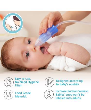 Baby Nasal Aspirator - Reusable Nose Cleaner with Silicone Tips & Enhanced Suction | Easy to Use & Clean | Includes Storage Case & Cleaning Brush | Baby Shower Gift - Buy Online on GoSupps.com