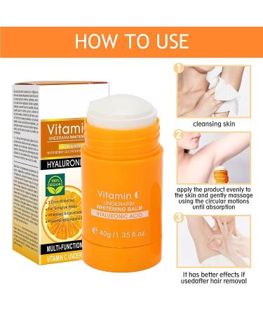 Vitamin C Underarm Whitening Balm for Women - Antiperspirant Deodorant with Odor Removal - Dark Spot Corrector for Elbows and Knees - All Day Sweat Protection - Buy Online on GoSupps.com