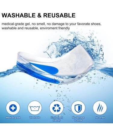 Gel Silicone Heel Pads - 4 Pairs for Achilles Tendonitis & Plantar Fasciitis Relief | Sore Heel & Heel Spur Support - Men & Women (Small/Medium - Buy Online on GoSupps.com