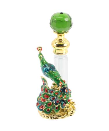 Beaupretty Vintage Perfume Bottle peacock Decor Fragrance Bottle Empty Crystal Essential Oil Bottles Green