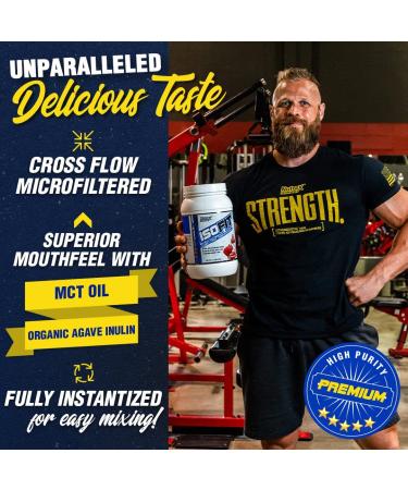 Nutrex IsoFit Whey Protein Powder - 100% Whey Isolate for Muscle Recovery | High EAAs & BCAAs | Fast Absorption | Strawberries & Cream - 30 Servings - Buy Online on GoSupps.com