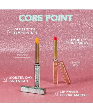 Color Changing Lipstick PH Lip Balm Set - Moisturizing & Waterproof Korean Jelly Crystal Carrot Discoloration Lipstick Duo - Strawberry Flavor - Buy Online on GoSupps.com