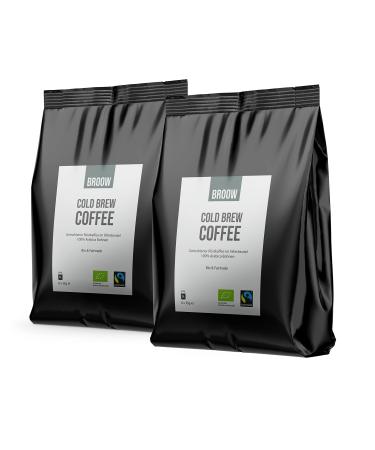 Broow - Cold Brew Coffee |Bio & Fairtrade |ground roasted coffee in the filter bag |100% Arabica beans |Cold coffee preparation |De- ko-006 (2 x pack)