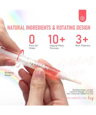 Saviland 12Pcs Cuticle Oil Pen - Fruity Natural Ingredients Nail Care Kit for Revitalized, Nourished Nails | Prevents Cracking and Smoothes Cuticles - Buy Online on GoSupps.com