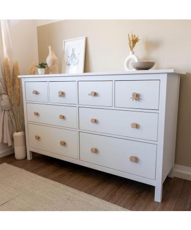 4 Animal Handle Knobs for Kids' Furniture - Octopus Whale Jellyfish Turtle | Untreated Oak Knobs for Drawers & Cupboards - Buy Online on GoSupps.com