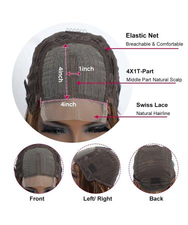 Glueless 4/27 Highlight Bob Human Hair Wig - Brazilian Straight Lace Front T Part Closure Short Bob Wig - Ombre Honey Blonde Real Human Hair Pre Plucked - 12 Inch - Buy Online on GoSupps.com
