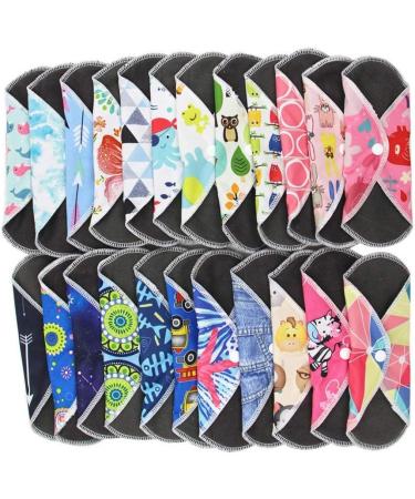 Reusable Menstruation Cloth Pads - Soft Absorbent Women's Hygiene Towels | 10 & 20 Pack Random Colors - Buy Online on GoSupps.com