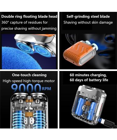 Beard Shaver Traveler Mini and Portable Suitcase Design Portable Mini Rotary Electric Shaver for Men Pocket Shaver USB Mini Shavers for Men (Orange) - Buy Online on GoSupps.com