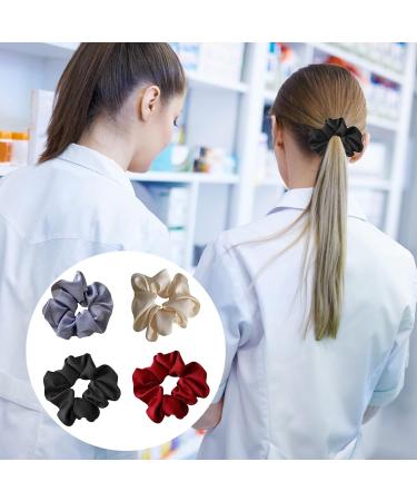 SWYSGS Hair Ties Silk Satin Hair Elastic Bands Ponytail Holder 4 Pieces Hair Accessories Girls - Buy Online on GoSupps.com
