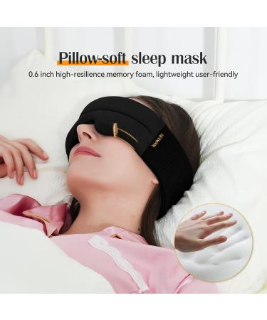 Blackout Sleep Mask for Women & Men - Adjustable Soft Eye Mask for Travel & Night Shift - Ideal for Airplane & Rest Black - Buy Online on GoSupps.com
