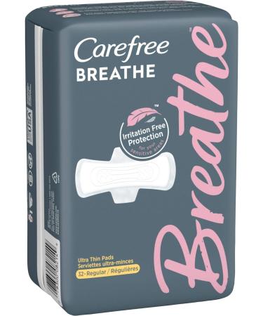 Carefree Breathe Ultra-Thin Regular Pads with Wings 32 Count - Pack of 4 | 128 Count Total - Buy Online on GoSupps.com