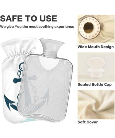 Naanle 2L Transparent Hot Water Bottle with Chain - Large Sea Anchor Design for Pain Relief & Heat Therapy | Ideal for Bed & Foot Comfort - Buy Online on GoSupps.com