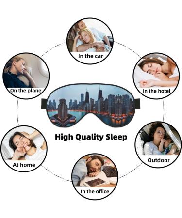 Chicago Print Unisex Eye Mask | Soft Light-Blocking Sleeping Mask for Comfort - Buy Online on GoSupps.com