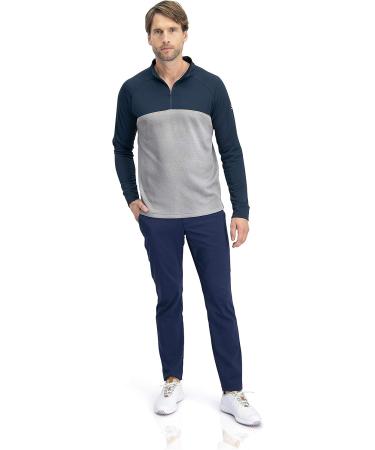 Three Sixty Six Men's Half Zip Fleece Golf Pullover - X-Large Deep Sea Blue - Buy Online on GoSupps.com