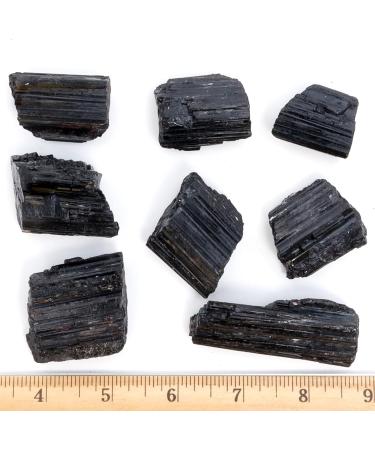 DANCING BEAR Black Tourmaline Crystals Bulk - 1/2 LB Large Pieces with Selenite Stick and Info Cards | Rough Raw Natural Stones Made in USA for Good Vibes and Reiki Energy - Buy Online on GoSupps.com