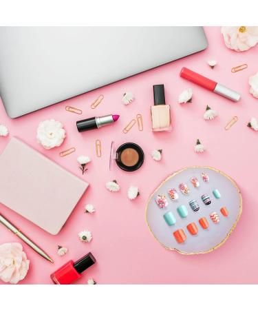 WLLHYF Nail Art Palette - Irregular Makeup Plate & Gold Edge Holder for Beauty Nail Art | Mixed Color Resin Painting Tool - Ideal for Hand-Painted Toning in True Pink - Buy Online on GoSupps.com