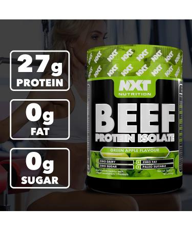 NXT Beef Protein Isolate 540g - High Protein Powder with Natural Amino Acids - Paleo Keto Friendly - Dairy and Gluten Free | Green Apple Flavor - Buy Online on GoSupps.com