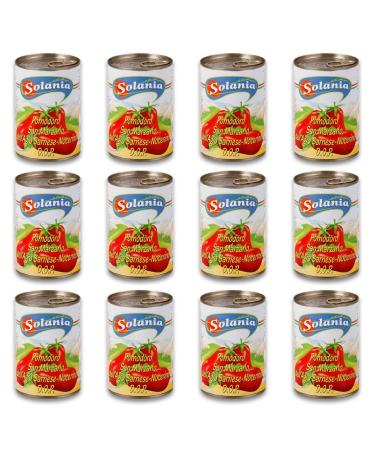 SOLANIA - San Marzano tomatoes DOP 12x 400g can | whole peeled pizza tomatoes | canned tomatoes 12x San Marzano Dop
