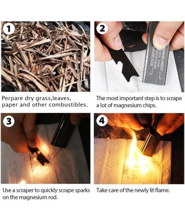 3-Pack Waterproof Magnesium Fire Starter Tool for Camping/Hiking/Emergency - Buy Online on GoSupps.com