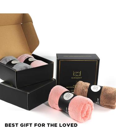 ICANdOIT Microfiber Hair Towel and Cap 2 Pack - Quick Drying Hair Turban for Women and Kids - Lightpink - Buy Online on GoSupps.com