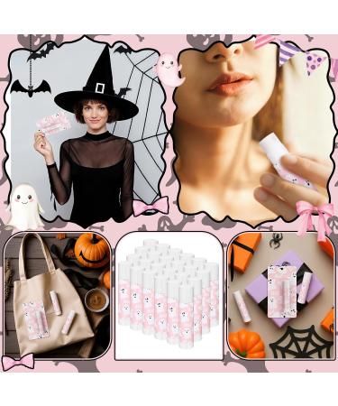 Heigble 24 Pcs Halloween Party Decoration Pink Ghost Lip Balms Bulk Baby Shower Party Favors for Guest Gift Set Travel Size Lip Balm Halloween Birthday Favors Decorations - Buy Online on GoSupps.com