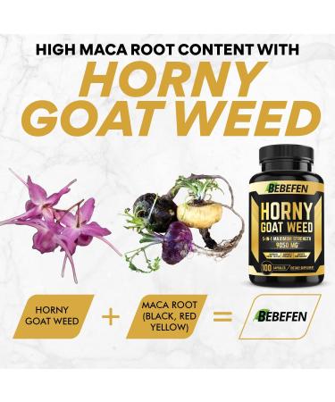 Horny Goat Weed Capsules 9050mg with Maca, Tribulus Terrestris, Tongkat Ali - Energy & Strength Support - 100 Capsules - Buy Online on GoSupps.com