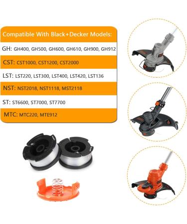 MOLIK Trimmer Spool for Black+Decker AF-100 String Trimmer Edger - 240ft 0.065 Line Replacement Spool - 6 Pack with Spool Cap and Spring - Buy Online on GoSupps.com