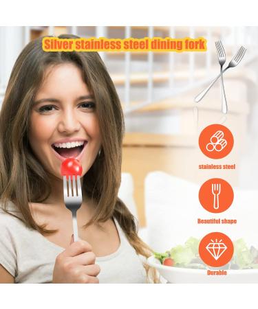 Jbnmvc 24 Pieces Forks Silverware Set 7.1 Inch Silver Stainless Steel Dinner Forks Forks Silverware Forks for Kitchen - Buy Online on GoSupps.com