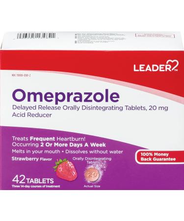 Leader Omeprazole Delayed Release Orally Disintegrating Tablets - 42 Count
