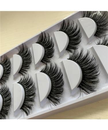 minkissy 5 Pairs Natural False Lashes Natural Fake Eyelashes Cross Eyelashes Natural Eyelashes Black Dense 3d Dense Eyelash - Buy Online on GoSupps.com