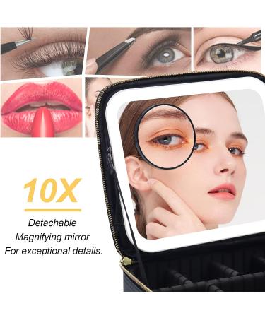 Jadazror Rechargeable Makeup Train Case with Mirror and Light - Black - Buy Online on GoSupps.com