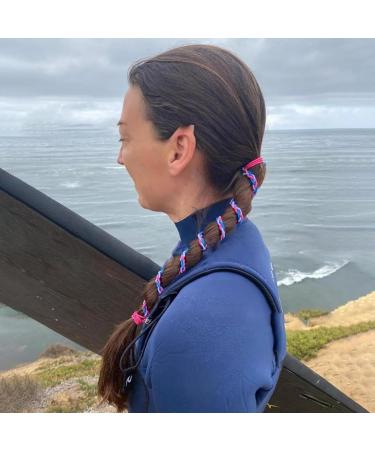 Women Sports Hair Tie Rope Rip Tie Hair Sport Elastic Hair Ties Hair Ties Women Ponytail Holder Swimming And Diving Headband Elastic Ponytail Hair Band Fashion Winding Rope Rose Red Blue - Buy Online on GoSupps.com