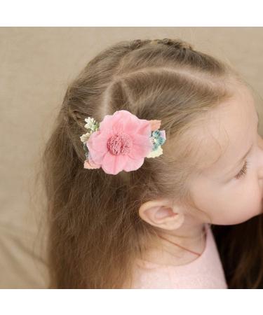 Vucdxop Girl Artificial Flower Hair Clips Set - Baby Hair Loop Clip Accessories | 3 Pieces Style C for Children - Buy Online on GoSupps.com