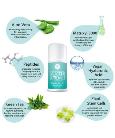 Organic Anti-Aging Eye Care Gel | Reduce Wrinkles Dark Circles & Swelling | Matrixyl 3000 Peptides Vitamin C & Hyaluronic Acid - 15ml - Buy Online on GoSupps.com