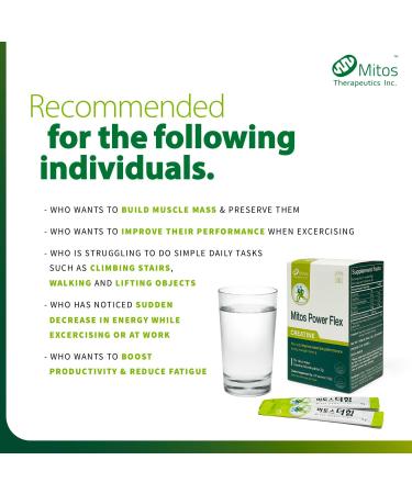 MITOS Power Flex Creatine 3000 mg Powder Supplement | BCAA Vitamin D3 & E for Strength & Energy | 30 Servings - Buy Internationally - Buy Online on GoSupps.com