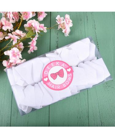DEEKA 6 Inch White Grosgrain Ribbon Hair Bow Alligator Clips - 12 PCS Hair Accessories for Girls - Buy Online on GoSupps.com