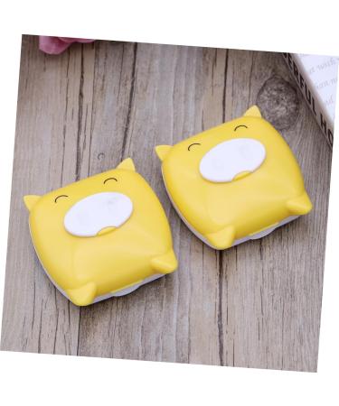 SEWOART Cartoon Lens Container - Cute Travel Case for Contact Lenses - 2-Pack Yellow Eye Lens Storage Solution - Buy Online on GoSupps.com