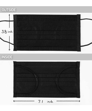 Lamy 50 PCS Black Disposable Face Masks - 3 Ply Breathable Protection for Men and Women - Buy Online on GoSupps.com