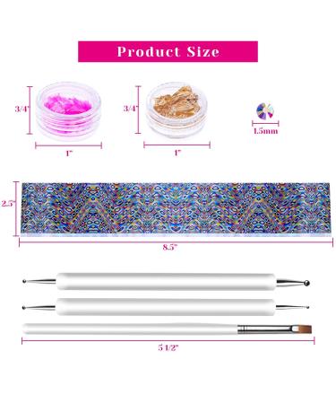 Anezus 45 Pcs Nail Art Supplies Set - Nail Rhinestones, Transfer Foil, Brushes, Dotting Pen - Nail Design Tools Kit - Buy Online on GoSupps.com