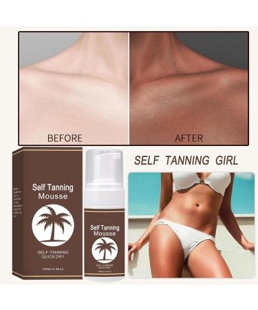 Self Tanning Mousse with Tanning Mitt - Tanning Mousse 100ml - Self Tan Foam - Face & Body Tan Mousse - Fast Drying Tan - Easy Application - Natural-Looking Glow - Buy Online on GoSupps.com