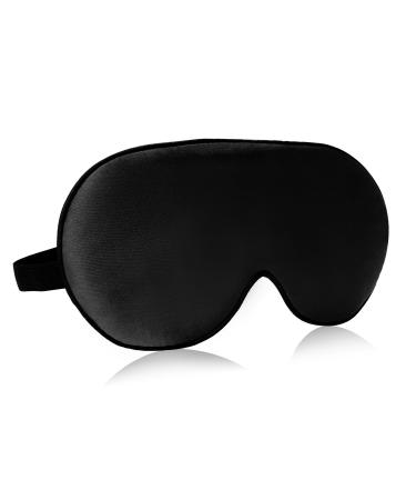 Natural Mulberry Silk Sleep Mask VenusCare Super Smooth & Soft Breathable Lightweight eye mask with Adjustable Strap for women & men - Travel Household Meditation Nap and Daylight Sleeping (Black)