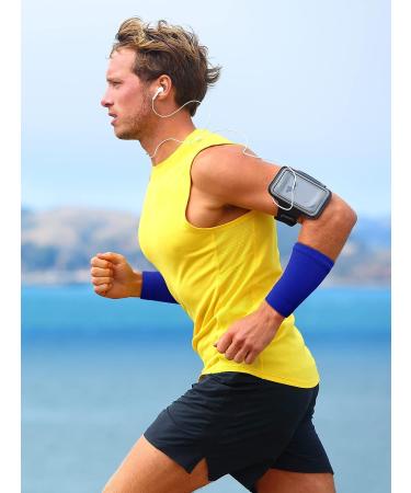 Tondiamo 3 Pairs Compression Wrist Sleeve - Long Wrist Support Brace for Tennis Tendonitis - Small Black/Gray/Blue - Men and Women - Buy Online on GoSupps.com