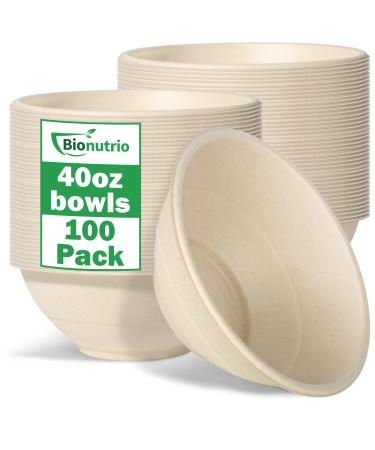 40oz Large Disposable Bowls 100 Pack Paper Bowls Bulk Compostable Sugarcane Bowls Heavy Duty Bowls For Hot Soup Disposable Microwavable Safe Bowls For Salad Snacks Biodegradable Paper Bowls 40oz-100Pack - Buy Online on GoSupps.com