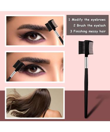 2Pcs Eyebrow Brush & Eyelash Comb Set - Ultimate Tool for Mascara Clumps Brow Grooming & Lash Separation - Black Eyebrow Makeup Brushes - Buy Online on GoSupps.com