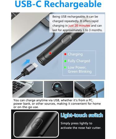 Professional USB Rechargeable Nose Hair Trimmer - Painless Ear & Nose Grooming for Men & Women Powerful Dual-Edge Blades Low Noise Spare Blade Included - 2024 Edition - Buy Online on GoSupps.com