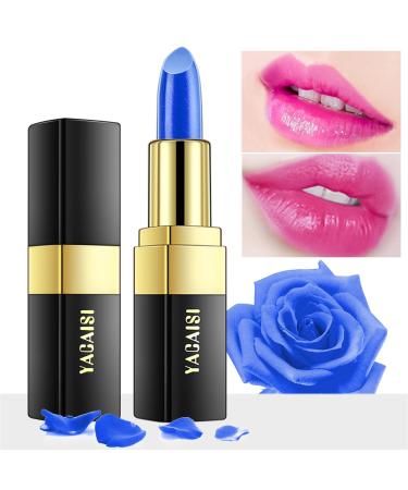 Lip Balm Lipstick Temperature Color Change Lip Gloss Long Lasting Waterproof Lip Balm Nutritious Lips Moisturizer Lipstick For Women Lip Care Lip Stain Makeup(Blue Rose)